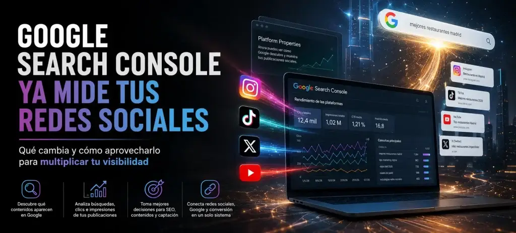 Google Search Console ya mide tus redes sociales: qué cambia y cómo aprovecharlo