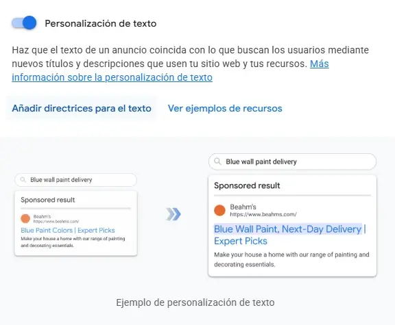personalizacion de texto IA MAX